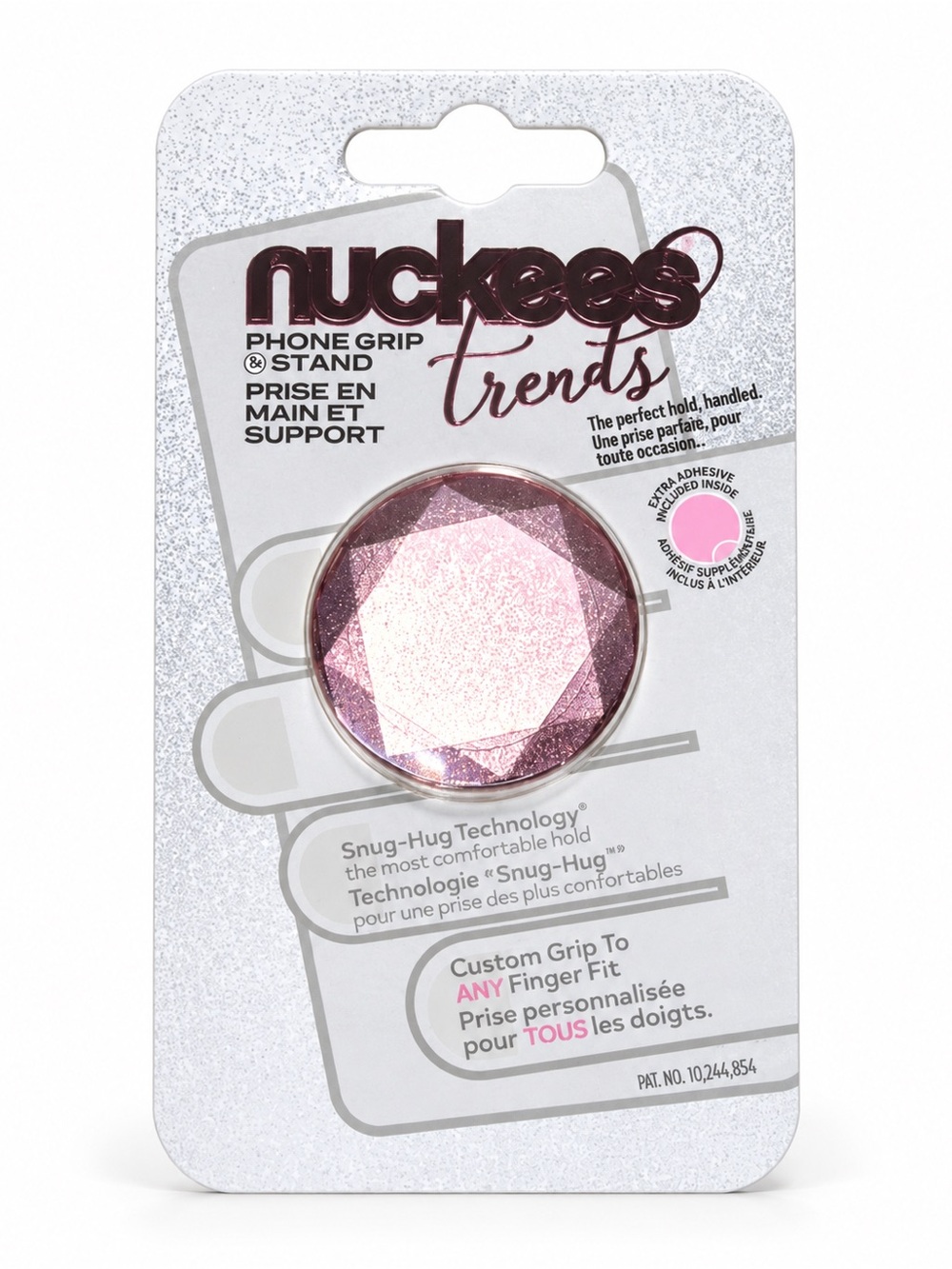 Tzumi Nuckees Trends Phone Grip - Rose Gold Metal Gem